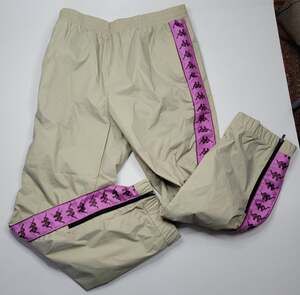 NEW Kappa Banda Logo Wind Pant Joggers Unisex Brown Violet Red Lined Size M USA